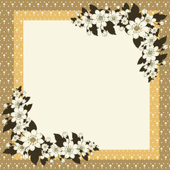 The square frame with floral elements.