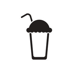 black vector icon on white background coffee cocktail