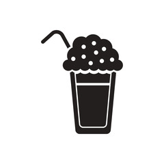 black vector icon on white background coffee cocktail