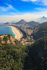 Fototapeta na wymiar Copacabana Beach and Ipanema beach in Rio de Janeiro, Brazil