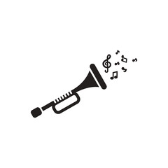 black vector icon on white background musical instrument