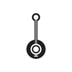 black vector icon on white background musical instrument