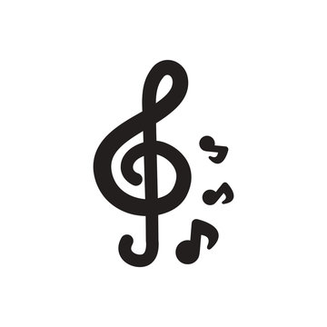 black vector icon on white background music note