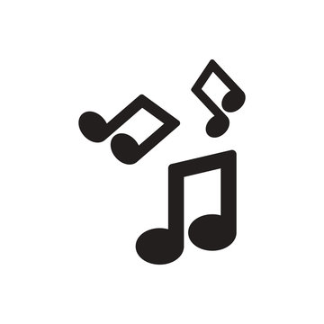 black vector icon on white background music note