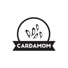 black vector icon on white background Kitchenware seasoning cardamom