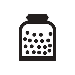 black vector icon on white background candy in jar