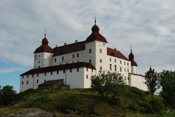Fototapeta na wymiar Lacko castle in Sweden view from lake, historic castle built in the 17th century 