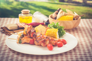 Barbecue in garden