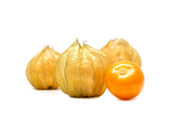 cape gooseberry on white background.