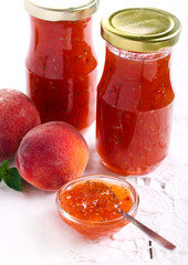 Fototapeta na wymiar Peach and rosemary jam