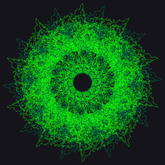 Pattern of green doodles