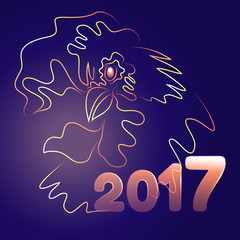 Hand drawn free style sketch of rooster