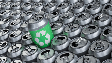 Soda cans recycling, aluminum recycling