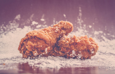 Cooking  fried chicken