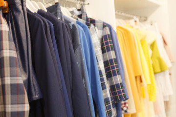 Fashionable wear in modern shop