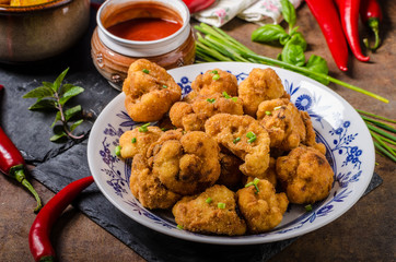 Breaded fried cauliflower