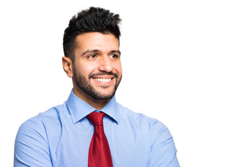 Handsome male manager isolated on white