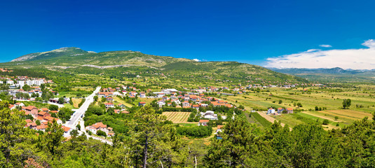 Fototapeta na wymiar Pertovo polje near Drnis panoramic view