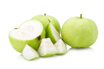 Guava fruit on white background