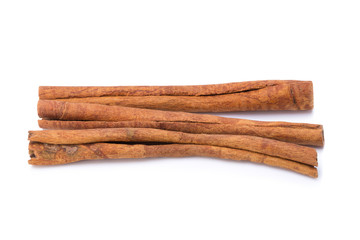 Cinnamon sticks isolated on white background