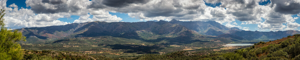Fototapeta na wymiar Panoramic view of Regino valley in Balagne region of Corsica