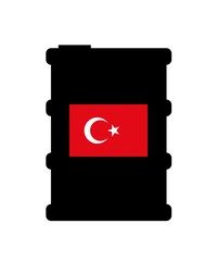 Drapeau de la Turquie sur un baril de pétrole