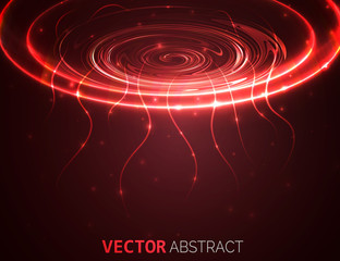 Circle light effect with lines. Abstract background. Vector graphic design.