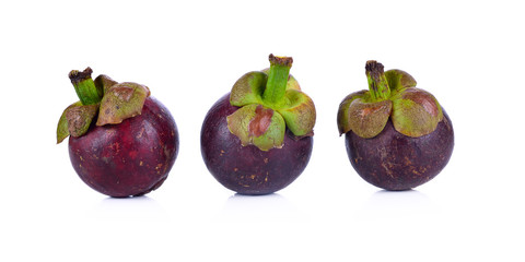  mangosteen on white background