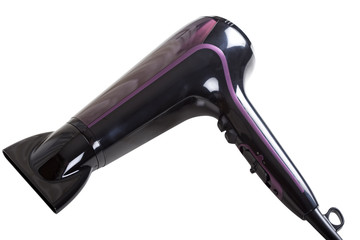 Modern hair dryer isolated on white