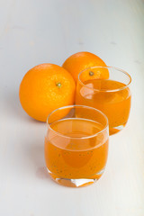 Orange with basil seeds drink.