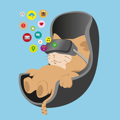 Virtual reality cat