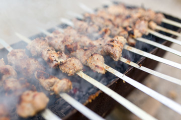 grilled skewers on the grill