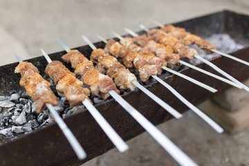 grilled skewers on the grill