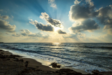 Naklejka premium Haifa Israel sunset