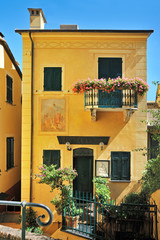 Fototapeta na wymiar typical ligurian historic houses in Portofino