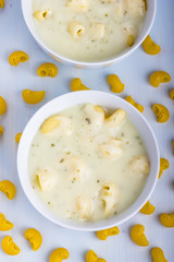 Chicken soup with noodles.