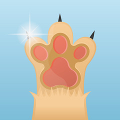 Cat paw, vector illustration