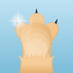 Cat paw, vector illustration