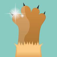 Cat paw, vector illustration
