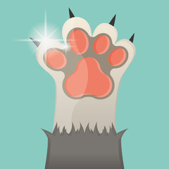 Cat paw, vector illustration