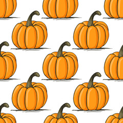 Appetizing pumpkin vector seamless pattern