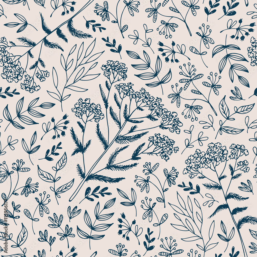 Wall mural Seamless vector floral pattern