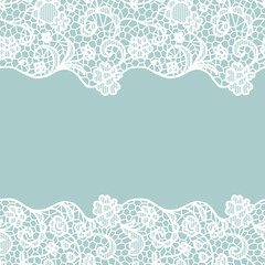 Lace border. Invitation card.