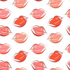 Naklejka premium painted lips pattern seamless