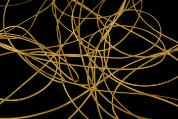 yellow cable on the black background. The inversion