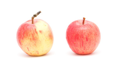 two apples on a white background