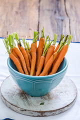 vibrant young carrots, root vegetable