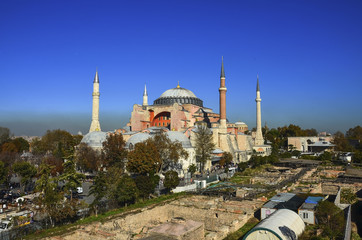 Naklejka premium Hagia Sophia mosque in sultanahmet, Istanbul, Turkey.