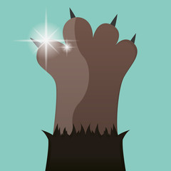Cat paw, vector illustration