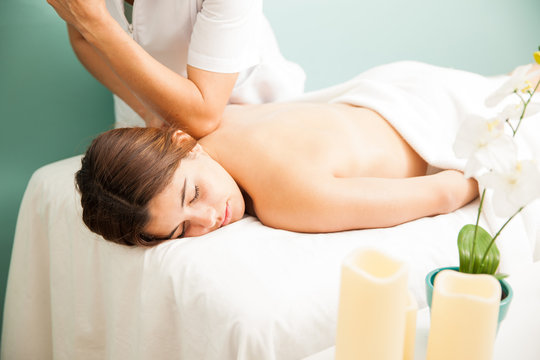 Woman Getting Pampered At A Spa